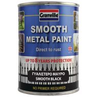 Granville Smooth Finish Metal Paint - Black - 750ml Tim